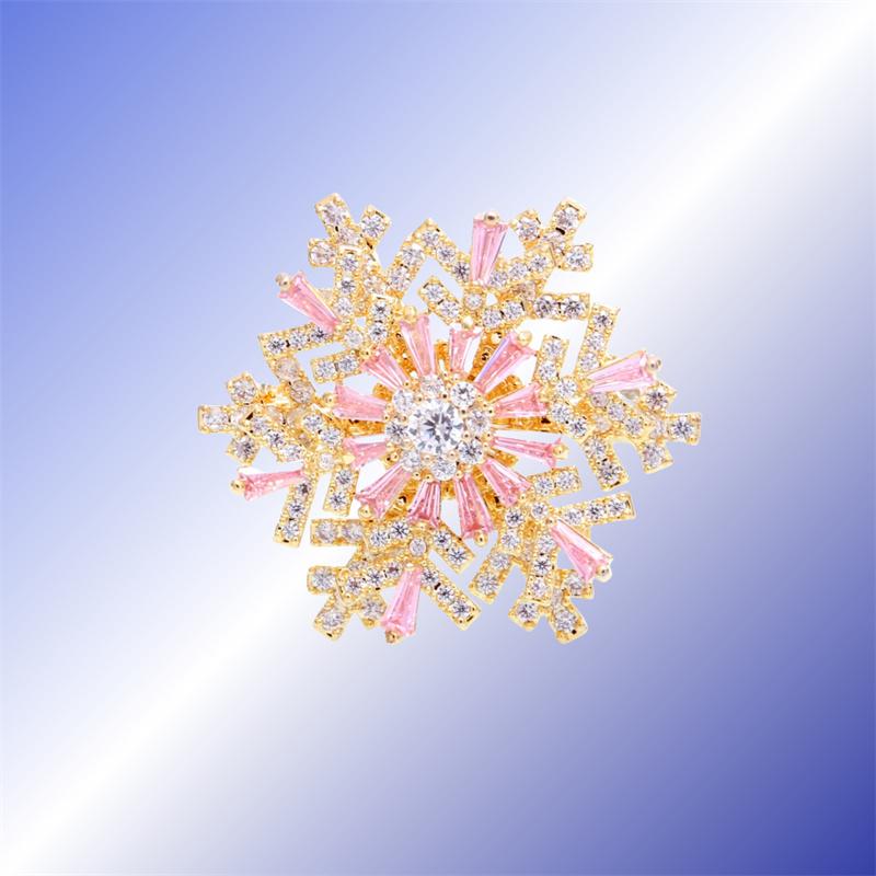 Creative Full Rhinestone Rotating Snowflake Brooches For Women Lady Elegant Cute Zircon Flower Alloy Brooch Casual Jewelry Gifts