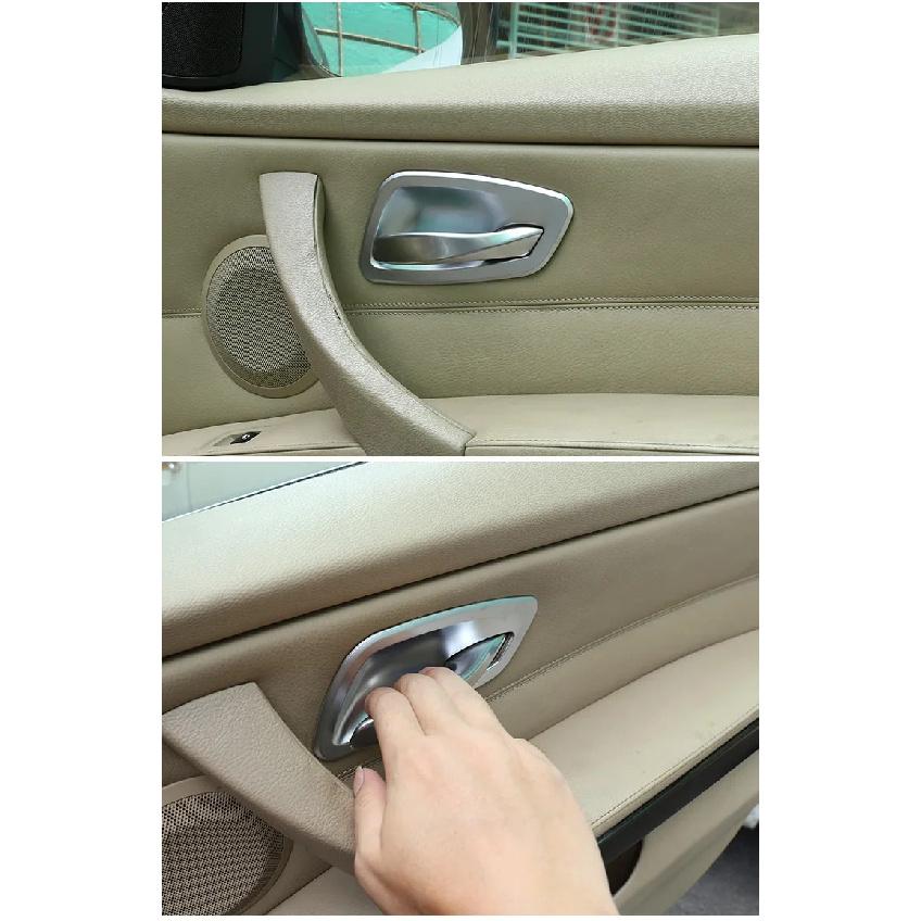 4Pcs Carbon Fiber Texture Interior Door Handle Bowl Trim Cover Fit for BMW E90 3 Series 2005 2006 2007 2008 2009 2010 2011 2012
