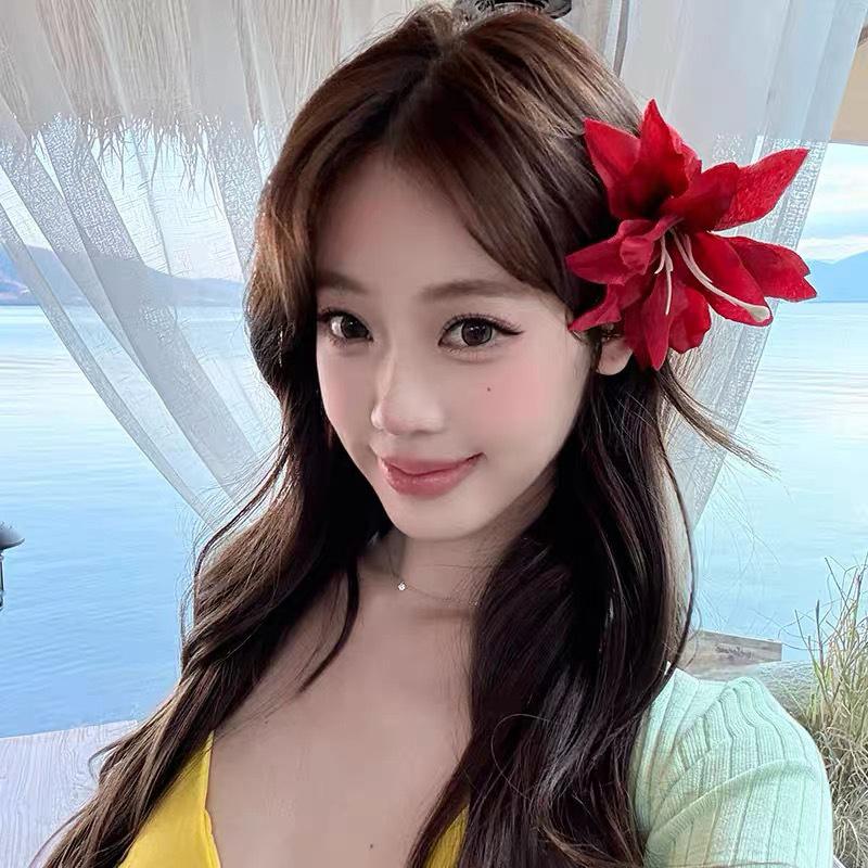 

Заколка для волос в виде цветка лилии, пластиковый цветок, заколка-краб для волос для женщин, девушек, милая, универсальная, изысканные аксессуары для волос