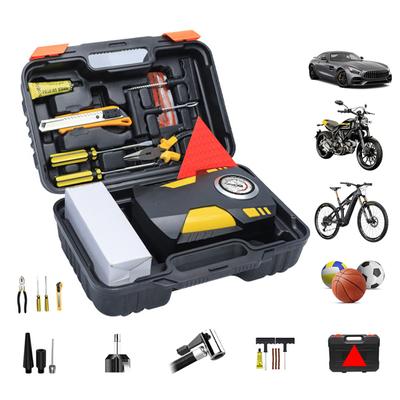 Tire Inflator Portable Air Compressor Rechargeable Battery Powered Tire Pump with 3 Nozzles 12V Car