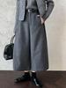 Women's LUXI Woolen Stand-up Collar Wide-leg Cropped Pants - Korean Style, Autumn Slimming High-End Feel
