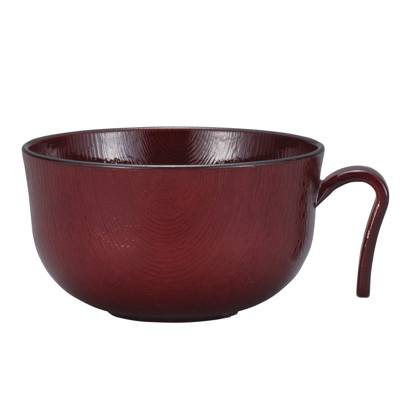 Miyamoto Sangyo Clean Coat Processed Soup Bowl with Wood Red Lacquer 4512951125696 Handle, Grain, Finish, Small,