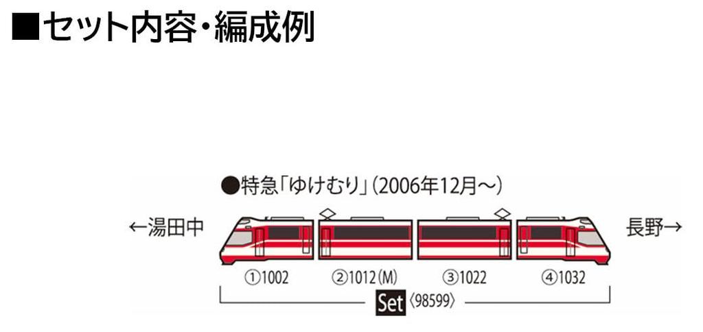 Tomytec TOMIX N Gauge Nagano Electric Railway 1000 Series Yukemuri Set Model Train 98599