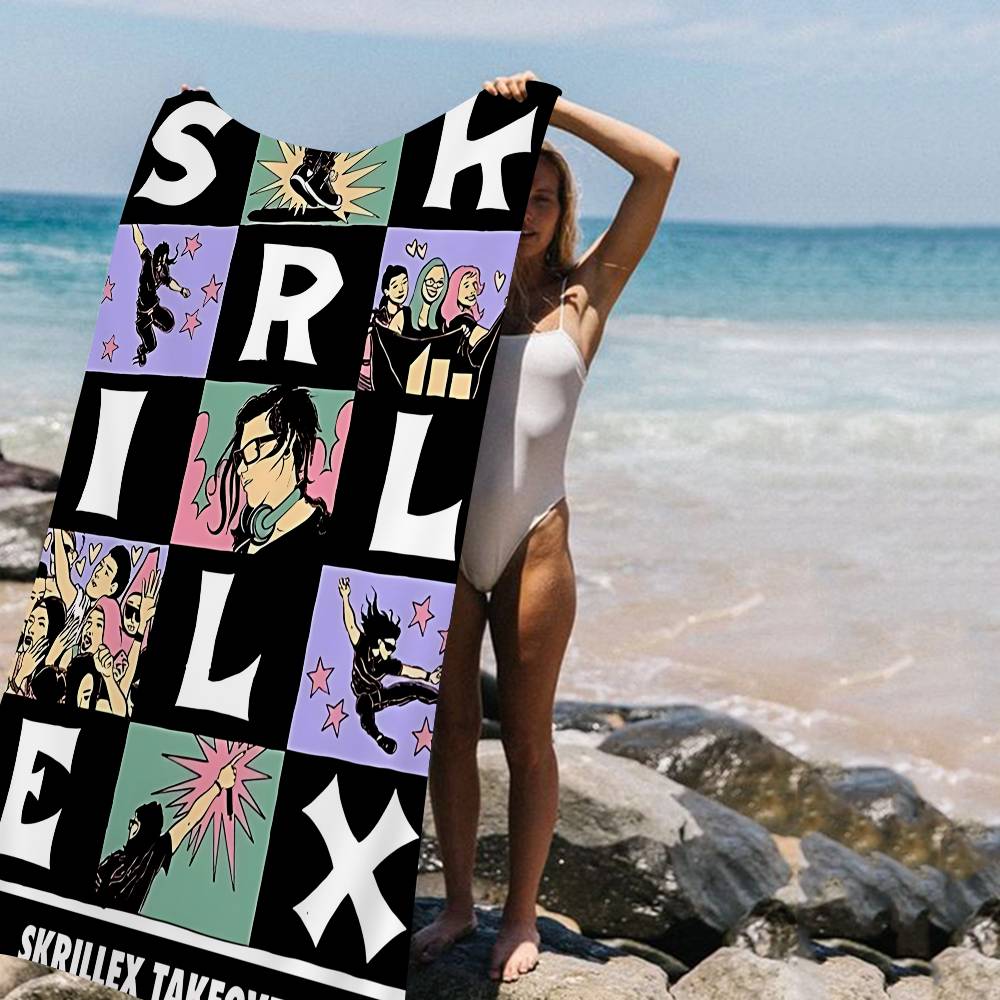Singer Skrillex Microfiber Printed Beach Towel Mountain Climbing Yoga Beach Swimming Running Absorbent Soft Towel