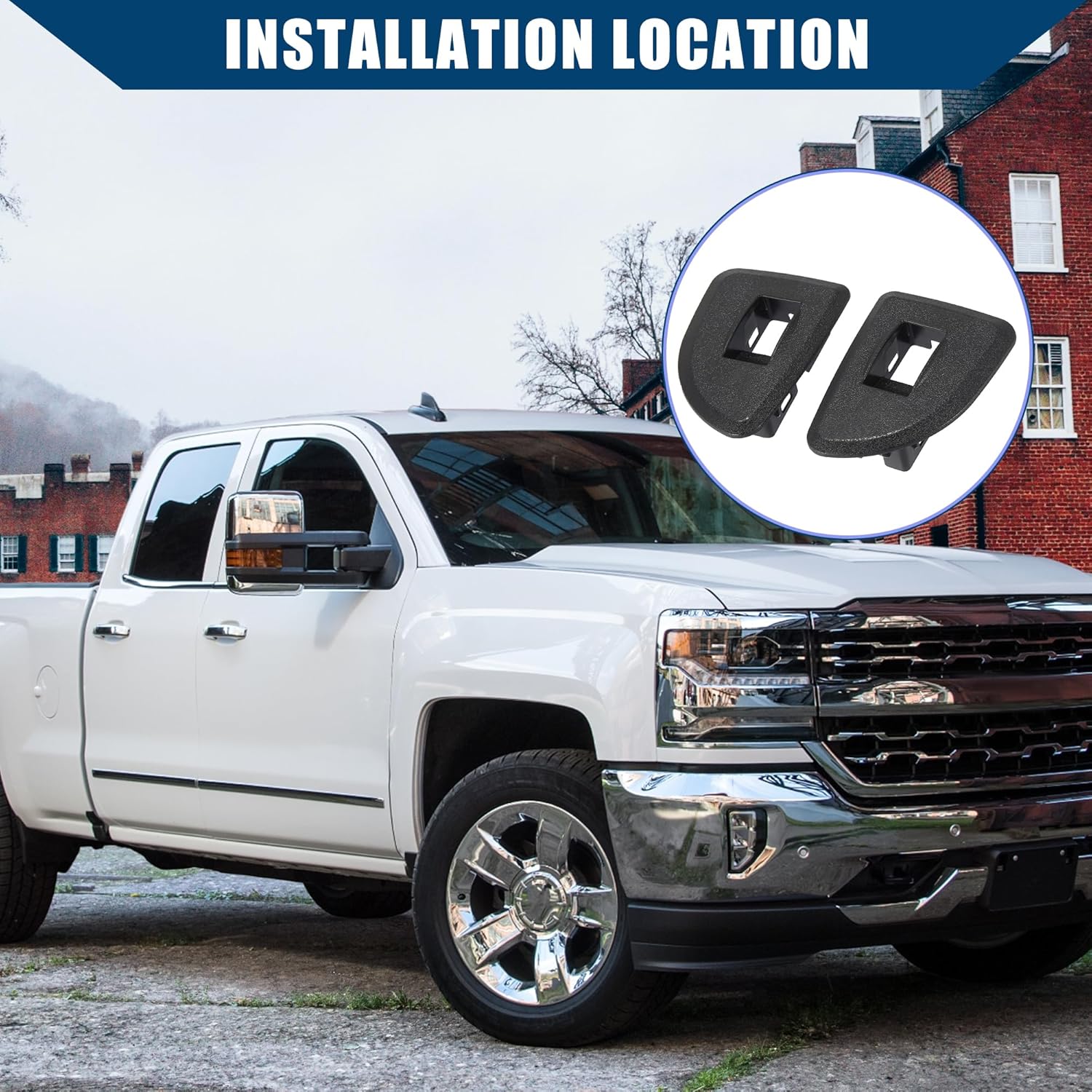 Window Switch Bezels for Chevrolet Silverado 2009-2013 / Rear Driver and Passenger Side Window Control Switch Cover/Durable Plastic / 1Pcs Black