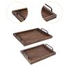 2x Rustic Serving Trays Multipurpose Rectangular Stylish for Tea Food Coffee