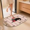 OEING Embroidered Dachshund Oval Bathroom Mat