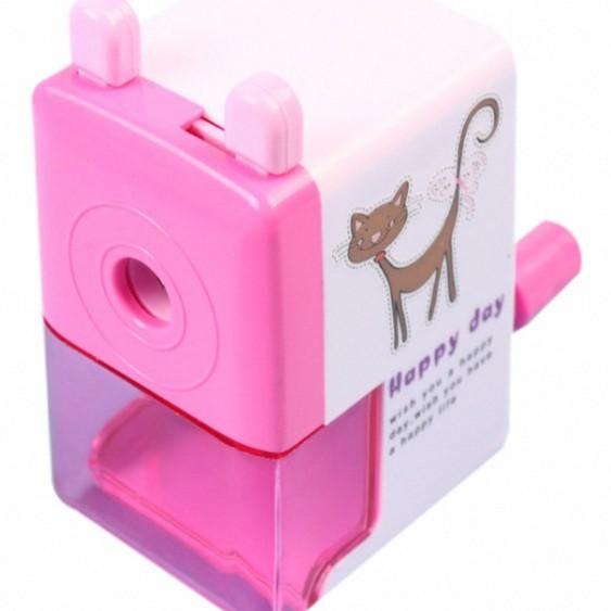

Hot Sale Hand-cranked Pencil Sharpener Student Stationery Pencil Sharpener Artifact Cute Cartoon Pattern Pencil Sharpener розовый