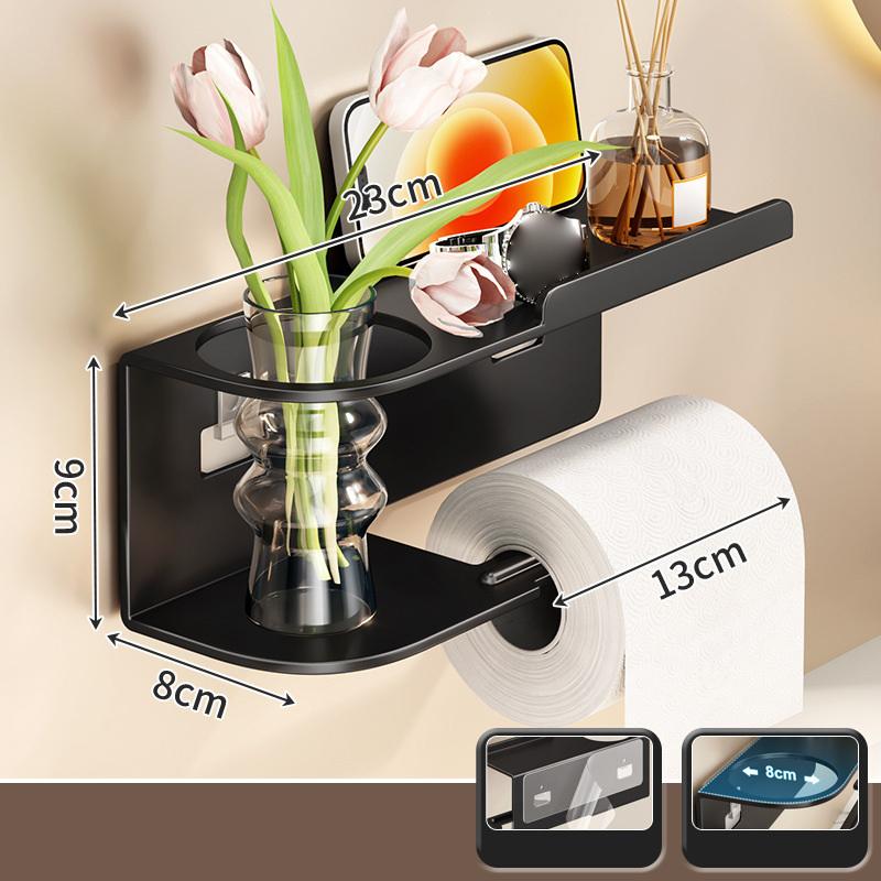 1pc Toilet Paper Holder, Plastic Storage Rack, Kitchen Towel Holder, Seasoning Bottle, Bathroom Wall Roll Paper