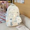 Pain bag girl candy contrasting color large-capacity dopamine schoolbag high value primary and secondary school students two-piece backpack