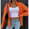 Women's Large Shirt Solid Color Bright Top Casual T-shirt Button Shirt Women's Coat