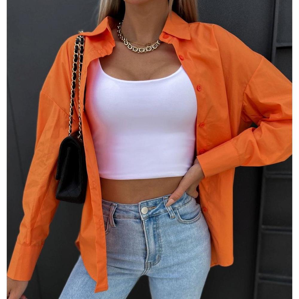 Damen-Hemd, groß, einfarbig, helles Oberteil, lässiges T-Shirt, Hemd mit Knöpfen, Damenmantel