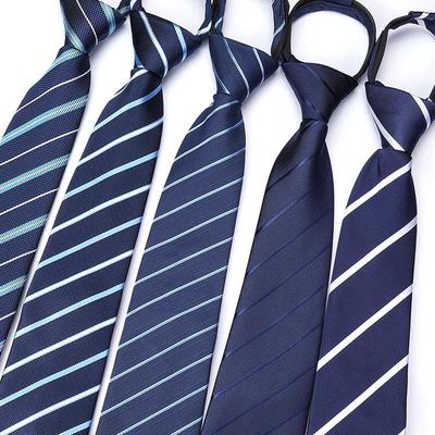 Men's Korean Style Zipper Striped No-Tie Professional Wedding Tie