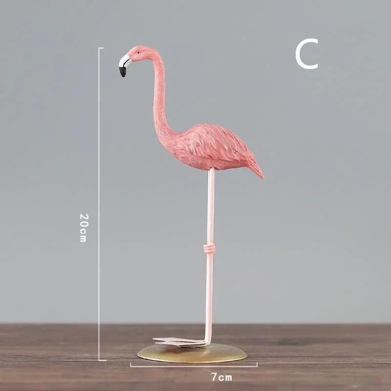 Home Fashion Decoration Creative Resin Figurines Crafts Ins Flamingo Ornament Living Room Desktop Decor Desk Pink Miniatures