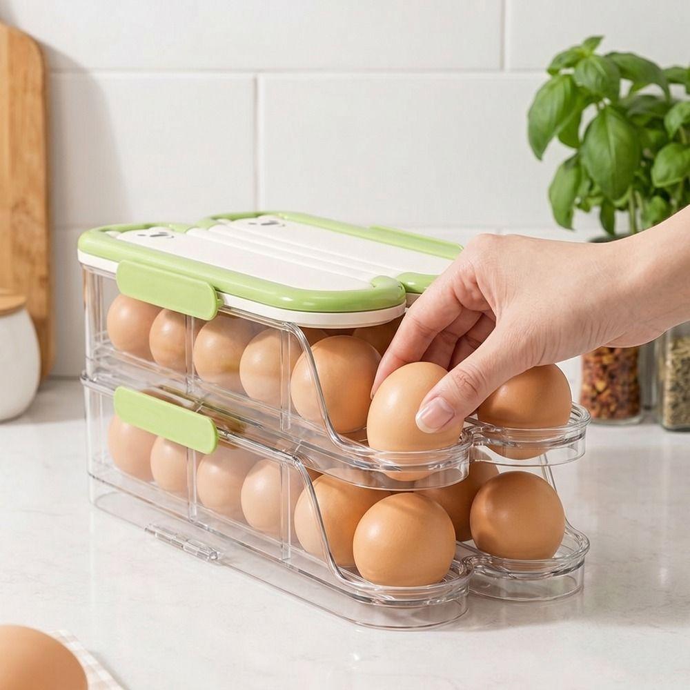 Food Grade Automatic Rolling Egg Container Refrigerator Egg Rack Refrigerator Storage