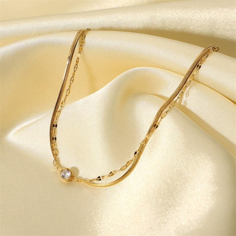 Stainless Steel Bracelet Golden Double Layer Snake Bone Chain Bracelets Fashion Jewelry Gift