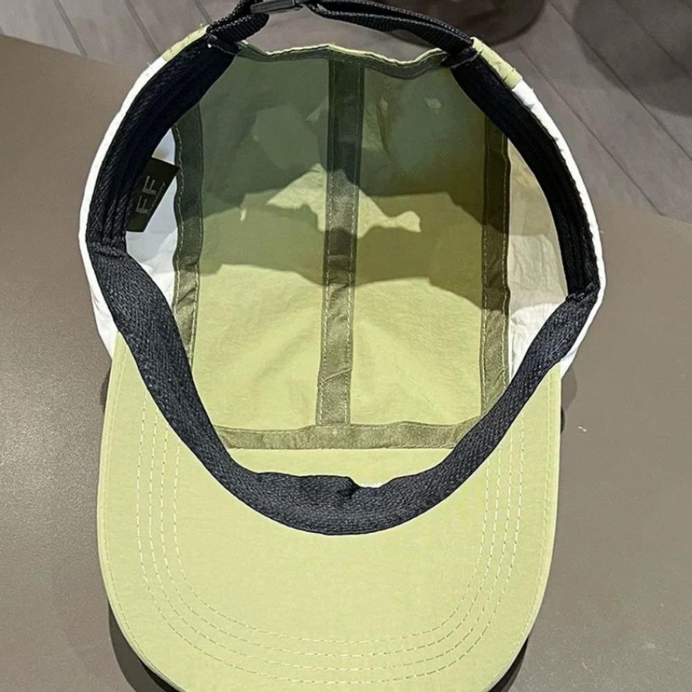 Casual Simple Baseball Cap Quick-Dry Color Block Design 3D Contrast Letter Embroidery Curved Brim Sun Hat Lightweight Outdoor
