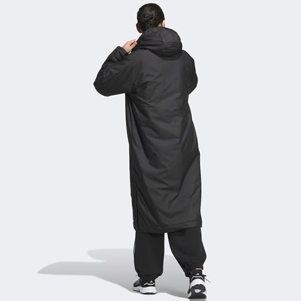 Adidas Long Boa Black Size L Men's Must-Have 3-Stripes Coat, KWX71, (JG8514),