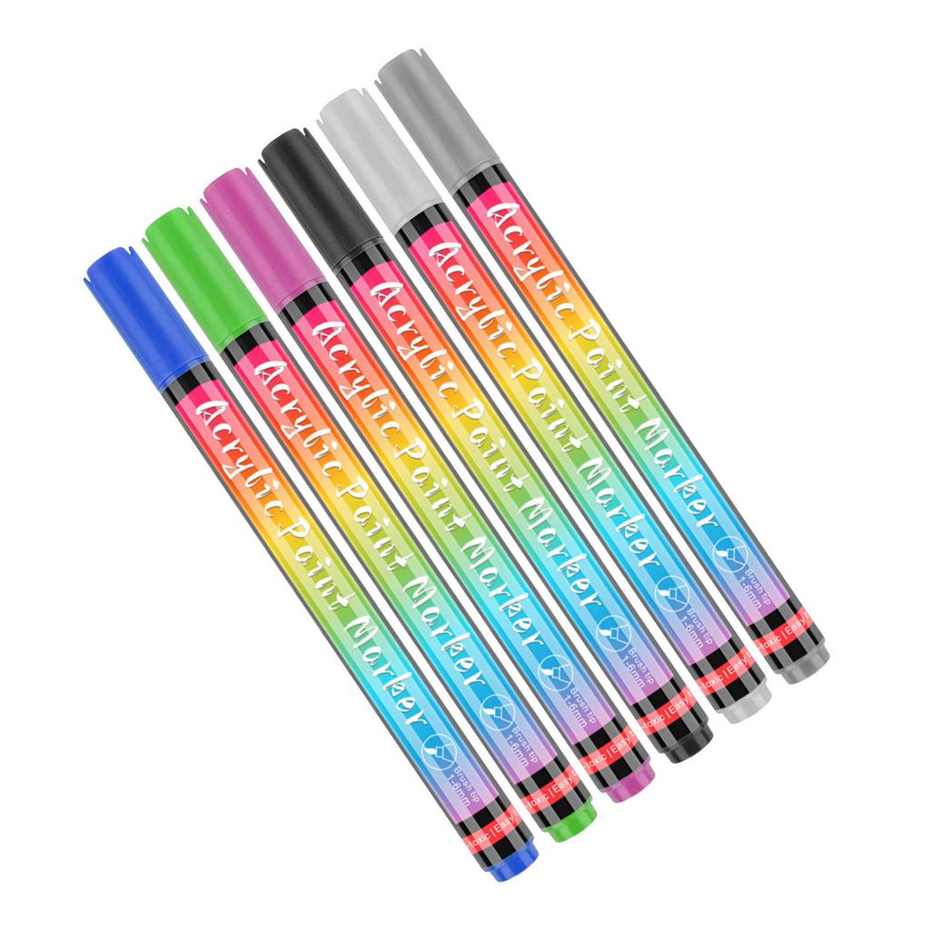 6pcs Pet Nail Polish Pens Quick Drying Safe Smellless Painting Pen for Stylish Dog Nail Art for Home and Pet Salons