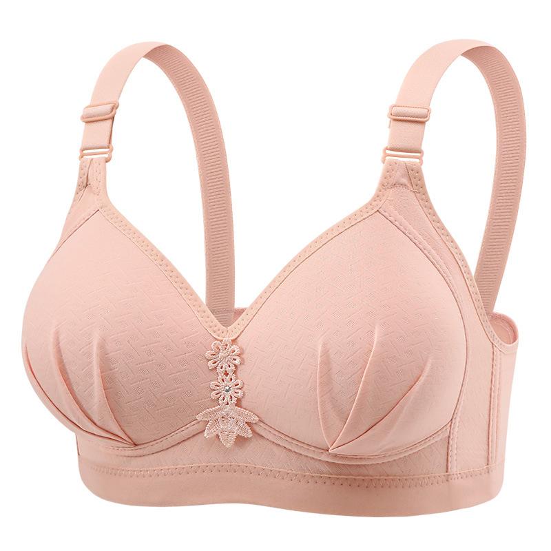 Women Large Size Bra Gathered Lifting Breast Middle-aged Mother Back Underwear Bra