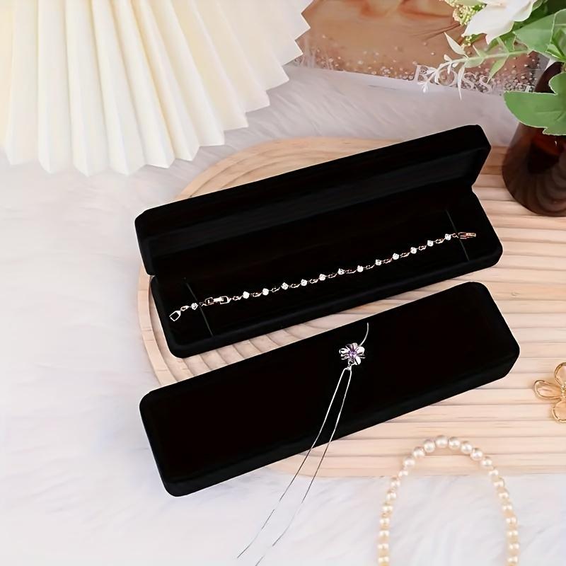 1pc Velvet Jewelry Box For Necklaces Bracelets Watch Storage And Display, Engagement, Wedding, Proposal, Gift Package Case