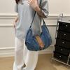Vintage Large Capacity Denim Bag Women's Shoulder Underarm Bag Commuter Crossbody Bag