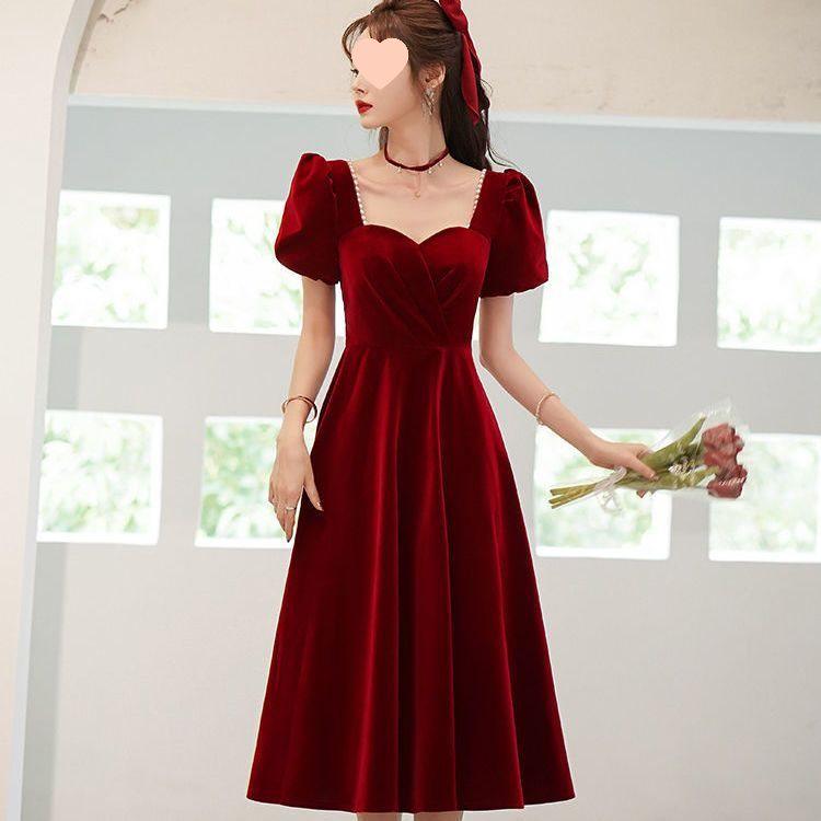 

Свадебное платье для тоста 2025: Новое зимнее свадебно-помолвочное платье с длинным рукавом для женщин L