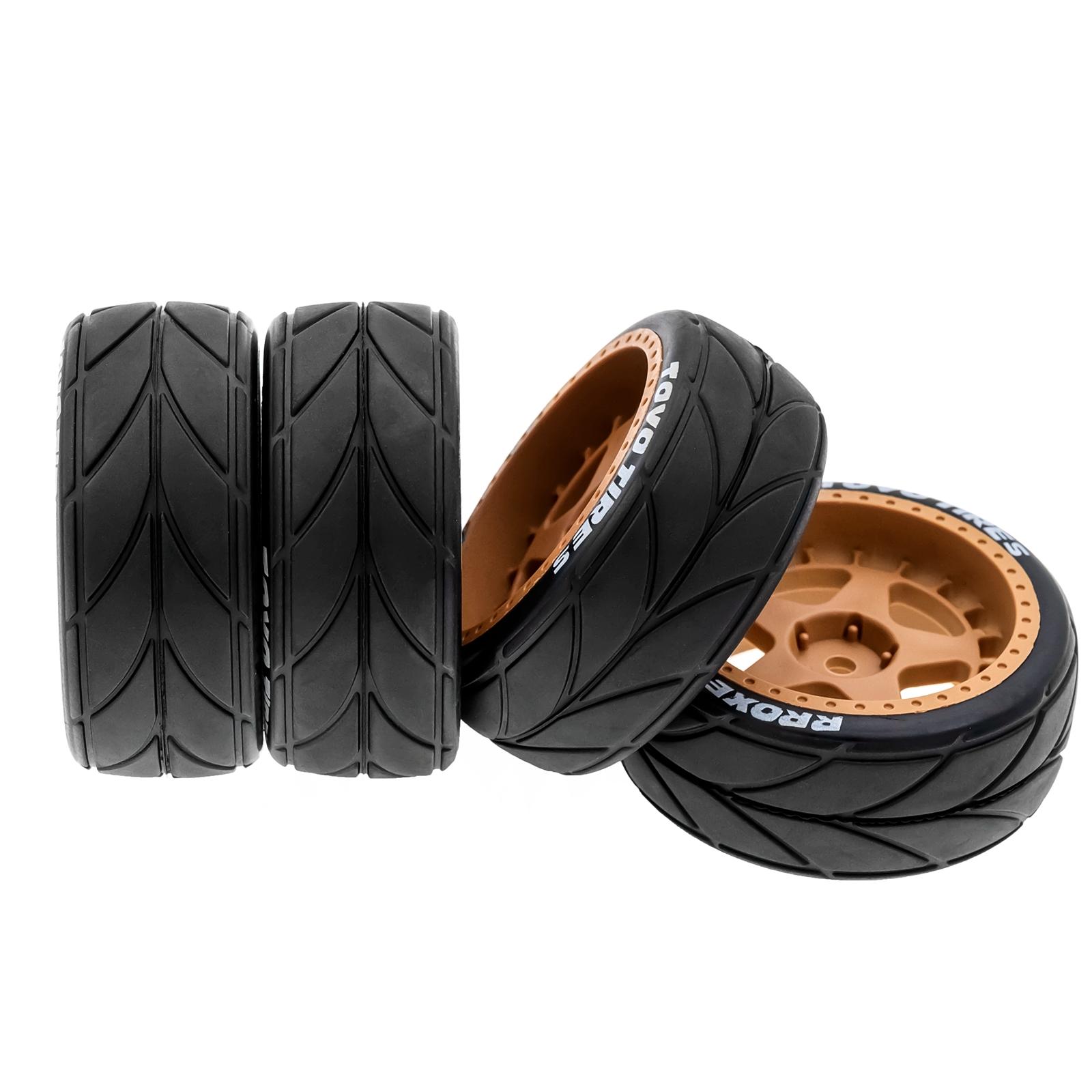 

Remote Control Off Road Car Tires 66*46*26mm 4pcs Replacement for TAMIYA TT02 XV01 HSP 94123 HPI KYOSHO WLtoys 1 10 жовтий