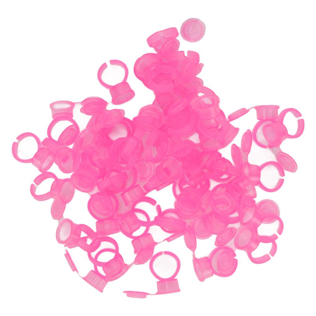 50Pcs Microblading Pigment Ring Cups with Cover for Tattoo Ink Semi Permanent Makeup Eyebrow Glue Container