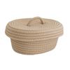 Desktop Storage Box with Lid Handmade Cotton Rope Storage Basket for Makeup Sundries Snack Needles