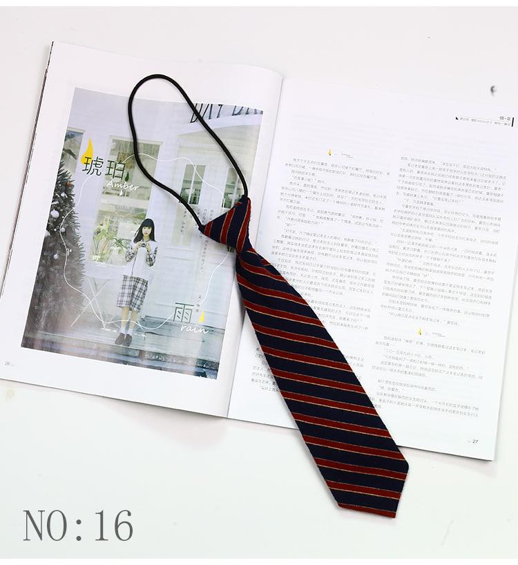 6CM Floral Lazy-tie Rubber Band Neckties For Women College Girls Shirt Uniform Neckwear Korean Style Narrow Knot Free Small Ties