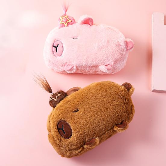 Capybara Pencil Case for Boys Girls High Capacity Stationery Bag for Middle School Students Multi-layer Pen Holder Box