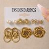 Hot Sale Vintage Gold Geometric Women's Earrings Set Pearl Earrings Earrings Set