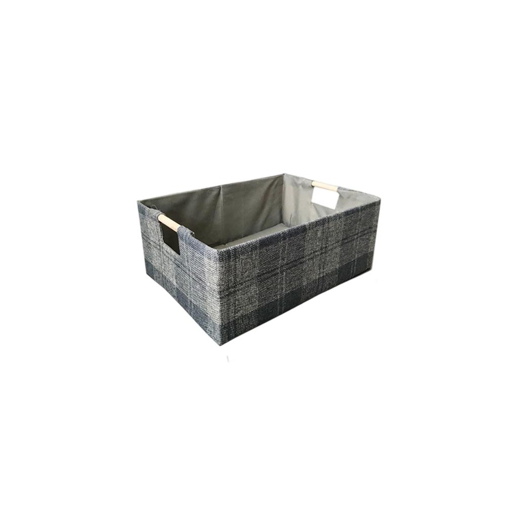 Multi Purpose Cloth Storage Basket For Home Organization With Sturdy Wooden Handles And Eco Friendly Design