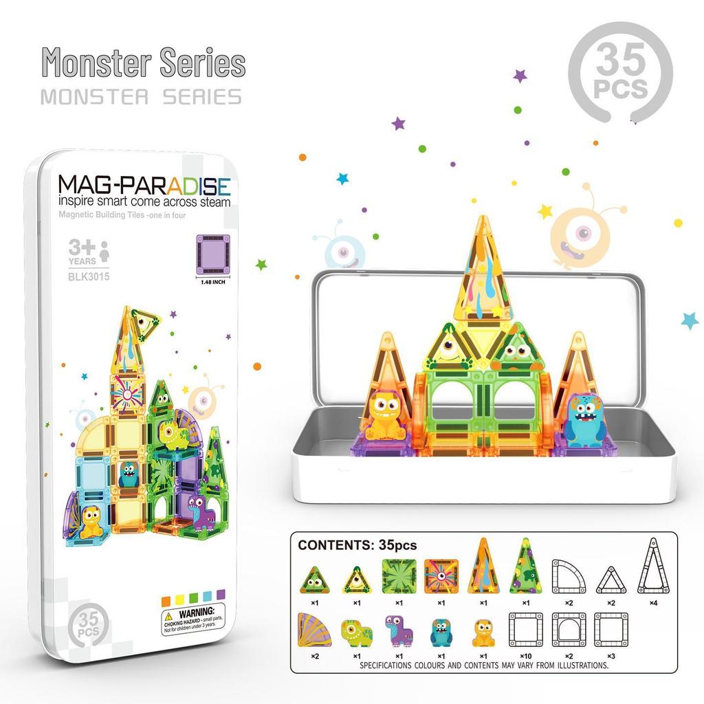 Portable Magnetic Tile Set: Travel-Friendly Educational Toy for Building and Creativity - Christmas Gift