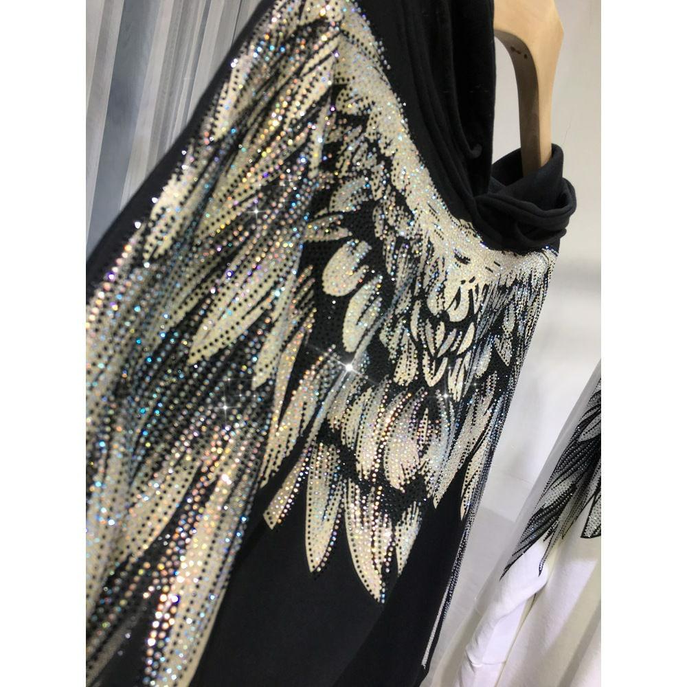 Oversized Fat M National Tide Sweater Women's Heavy Industry Drill Front and Rear Big Wings Are Thin Hooded Thin Jacket