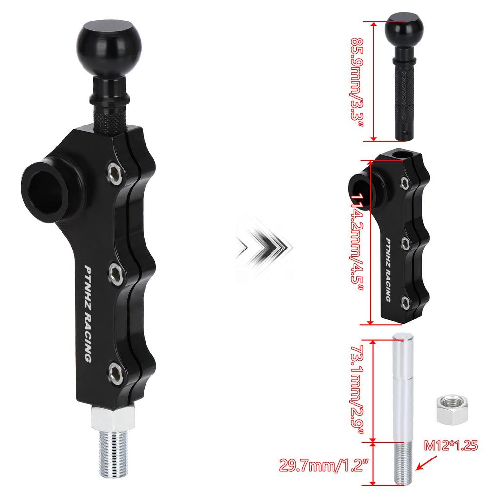PTNHZ RACING Double Adjustable Short Shifter for Subaru Impreza WRX Legacy Outback Black