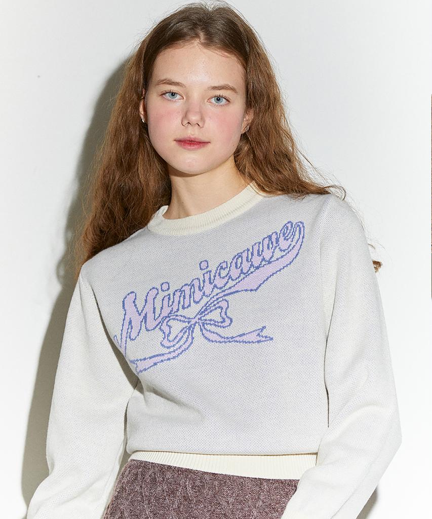 MIMICAWE Ribbon Round Pullover/Ivory