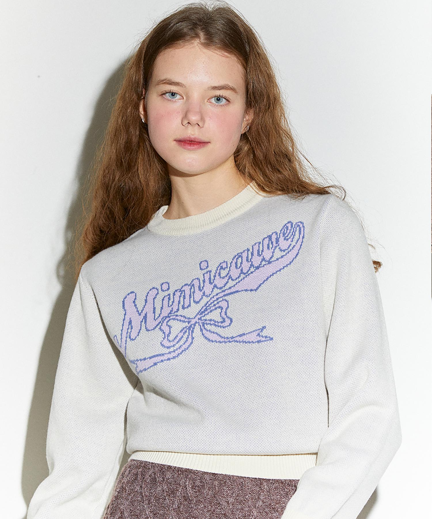 Mimi Kawi Ribbon Round Pullover/Ivory Ivory