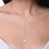 Fashion Jewelry Sun Burst Charm Pendant Cz Station Link Chain Long Sexy Women Lariat Long Chain Layer Necklace
