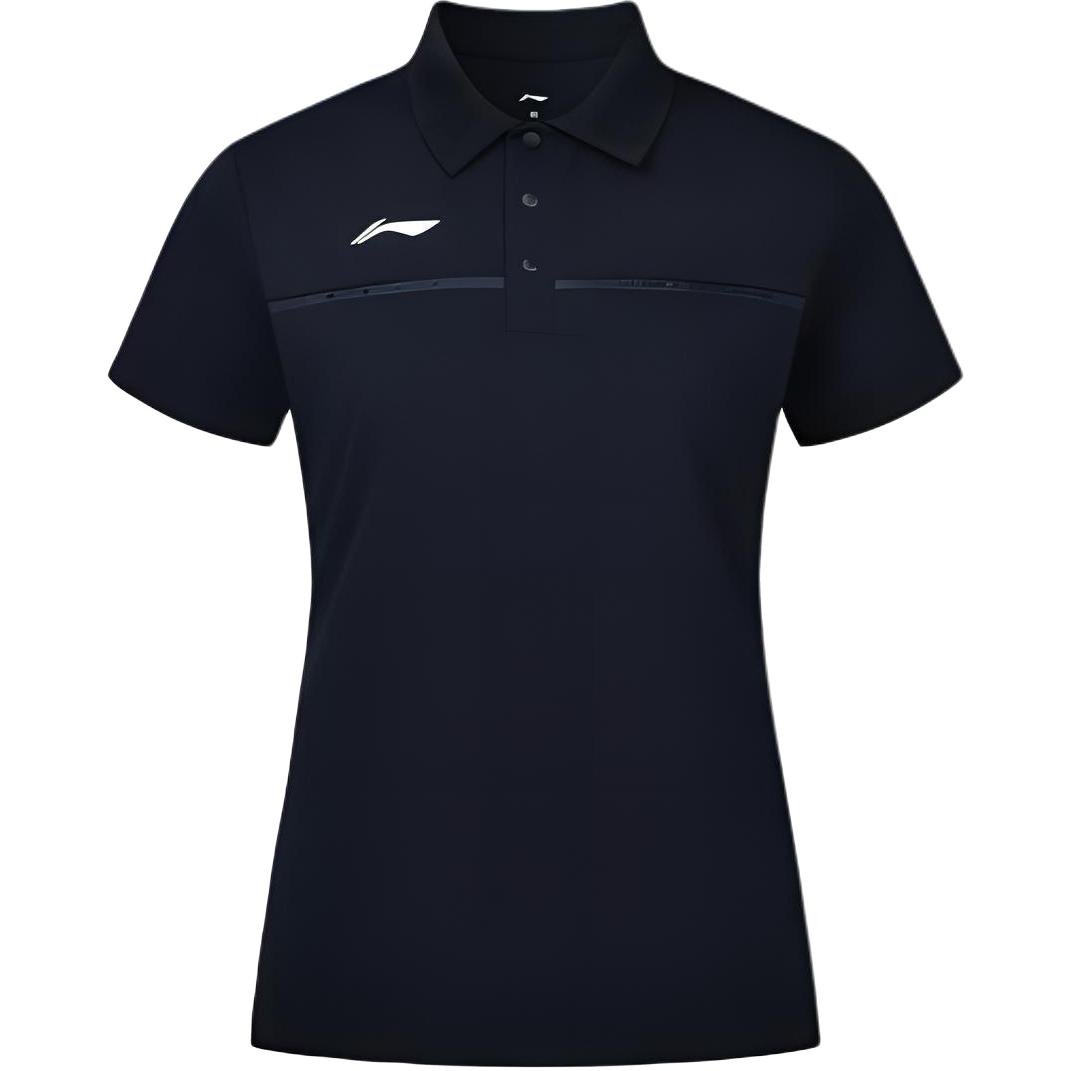 

Li Ning Logo Пот-абсорбирующий дышащий свитер-поло для женщин, топы темно-синего цвета APLU072-1 L