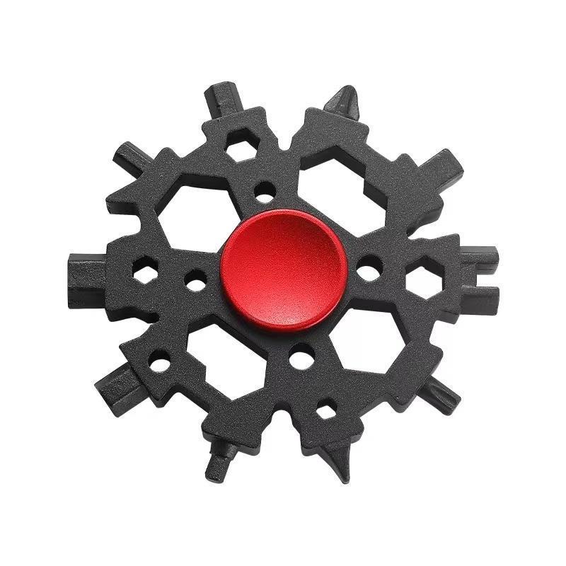 Multi Functional 23 in One Fingertip Gyro Decompression Toy Snowflake Wrench Portable Outdoor Combination Maintenance Tool