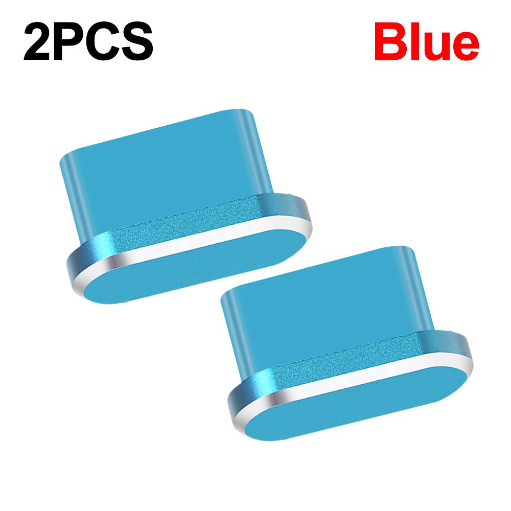 2PCS Metal Phone Dust Plugs USB C Type-C Charging Port Protectors Cap for IPhone 16 15 ProMax Mi Universal Anti-dust Dustplugs