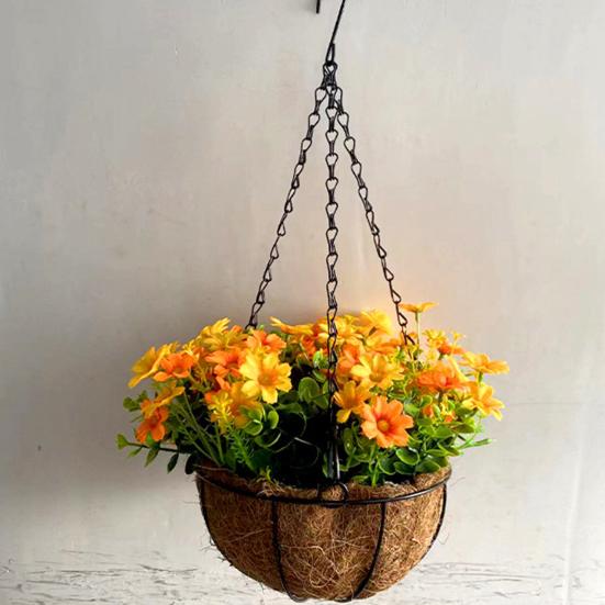 Panier Suspendu Avec Fleurs Artificielles Marguerites - DIY Déco Maison Violet Et Rose
