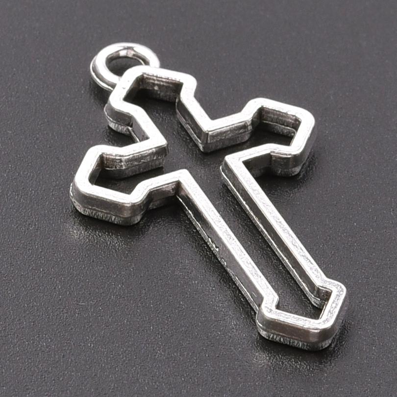 6pcs Religious Metal Retro Silver Color Cross Pendant Charms For Jewelry Making Bulk Christ Jesus Pendants DIY Necklace Earrings