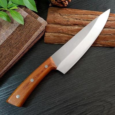 Kitchen Knives Cleaver Chef Slicing Meat Fish Fruit Cutter Sushi Solid Wood Butcher Stainless Steel Utility Knife