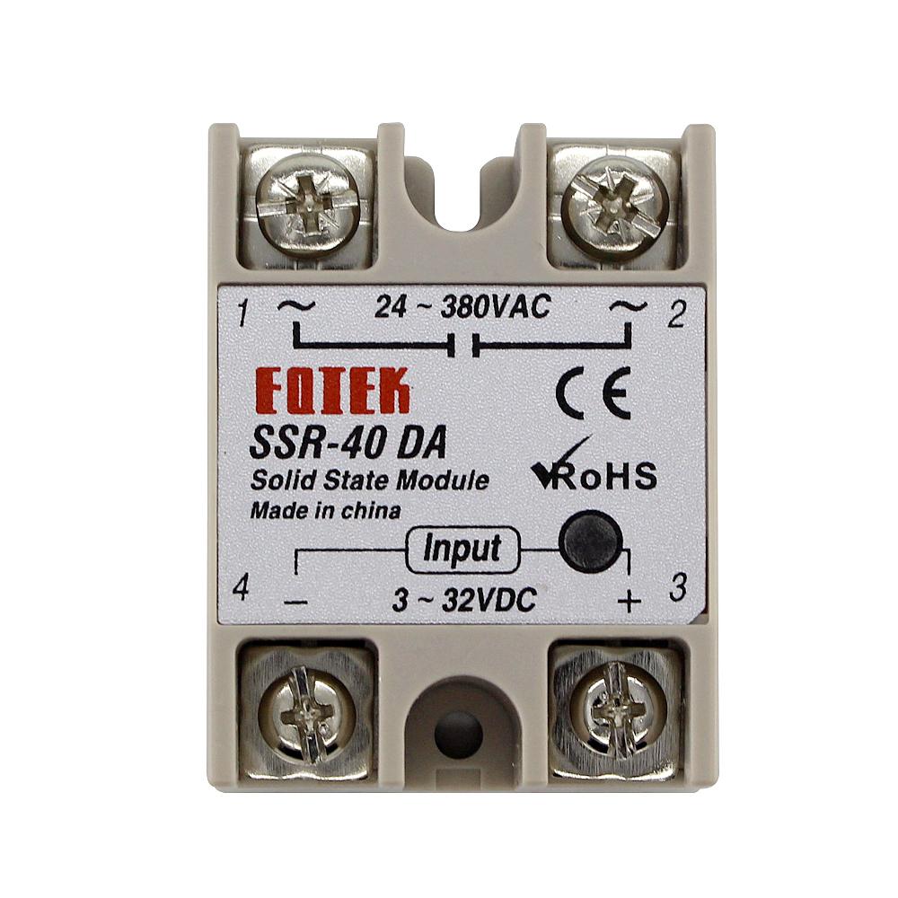 SSR-10DA SSR-25DA SSR-40DA 10A 25A 40A Solid State Relay Module 3-32V Input DC 24-380V AC Output High Quality