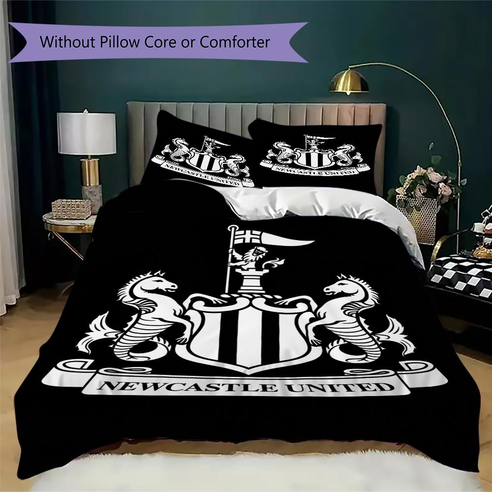 Newcastle United FC Rašto Patalynės Komplektas Antklodės Užvalkalas Pagalvės Užvalkalas Namų Dekoras Gimtadienio Dovana (1 * užvalkalas antklodei + 2 * užvalkalas pagalvei be užpildo)