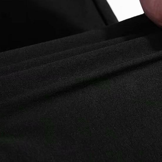 Men Sweatpants Solid Color Soft Fabric Drawstring Ankle-banded Stretchy Waist Cropped Trousers Daily Clothes
