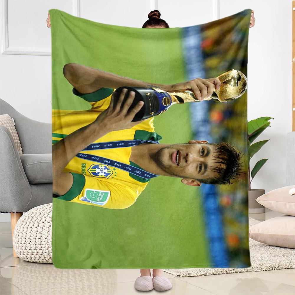 Neymar's Yellow Green Gesture Blanket Soft & Cozy Suitable for Seaside Office Chair for All Occasions Modern Gift for Travel Home Birthdays